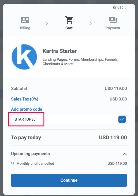 Kartra coupon